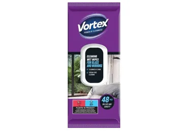 Mitrās salvetes VORTEX stiklam 48gab.