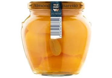 Mizotas persiku pusītes ar Amaretto un mandelēm WELL DONE PREMIUM 560g