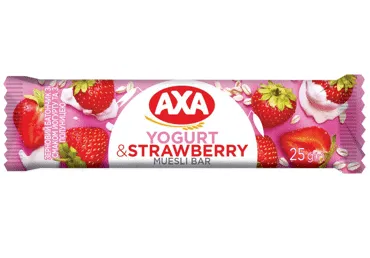 Musli batoniņš ar jogurtu un zemenēm AXA 25g