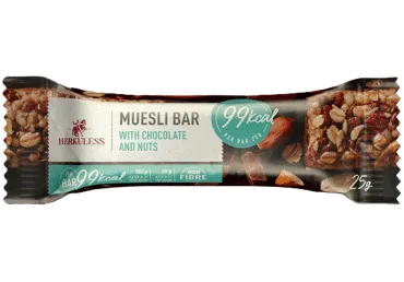 Musli batoniņš HERKULESS ar piena šokolādi un riekstiem, 25g