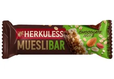 Musli batoniņš HERKULESS ar šokolādi un riekstiem 25g