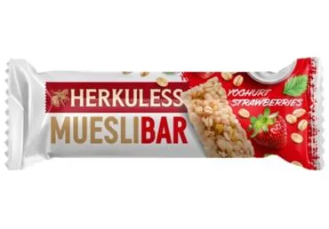 Musli batoniņš HERKULESS ar zemenēm un jogurtu 25g