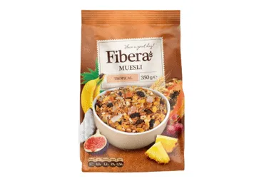 Musli FIBERA ar tropiskiem augļiem 350g