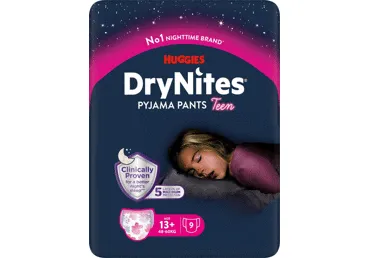 Nakts biksītes HUGGIES DryNight 48-60kg Girl 9gb