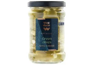 Olīvas ar siera pildījumu WELL DONE PREMIUM 250g