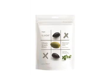 Olīvas dažādas bez kauliņiem ar zaļumiem 120g ILIADA [16]  SNACK BITES V_O