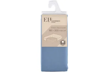 Palags ar gumiju 180x200+30cm zils