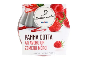 Panna Cotta ar zemeņu aveņu mērci MEISTARA MARKA 180g