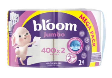 Papīra dvieļi BLOOM Jumbo 400lap.2ruļļi