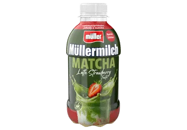 Piena dzēriens Müllermilch Matcha Zemeņu 400g 1,4%