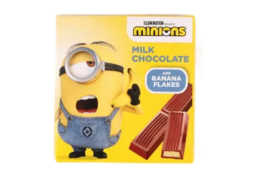Piena šokolāde ar banānu pārslām MINIONS 50g