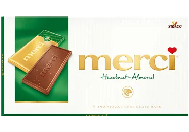 Piena šokolāde MERCI ar lazdu un mandeļu riekstiem 100g