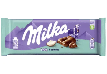Piena šokolāde MILKA Bubbly kokosriekstu 97g