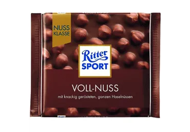 Piena šokolāde RITTER SPORT ar riekstiem 100g
