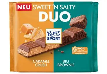 Piena šokolāde RITTER SPORT braunijs karamele 218g