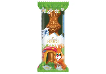 Piena šokolādes figūriņa zaķis ar piena pildījumu HEIDI 45g