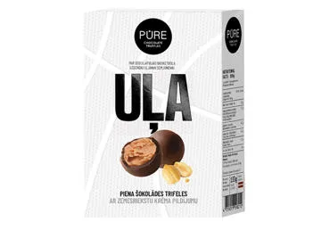 Piena šokolādes trifeles zemesriekstu krēma Uļa PURE CHOCOLATE 133g