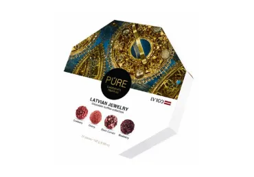 Piena šokolādes trifeļu kolekcija Latvju Rotas PURE CHOCOLATE 195g