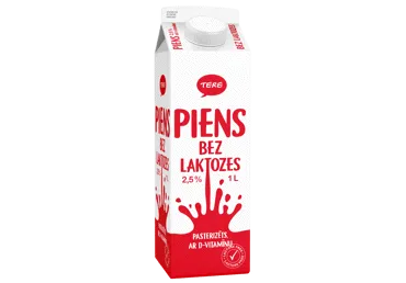 Piens bez laktozes ar D vitamīnu TERE 1L