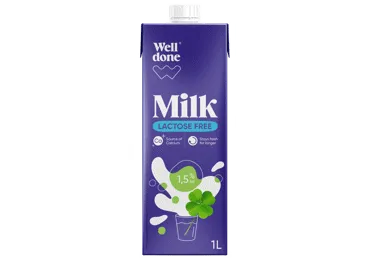 Piens UHT bez laktozes WELL DONE 1,5% 1L