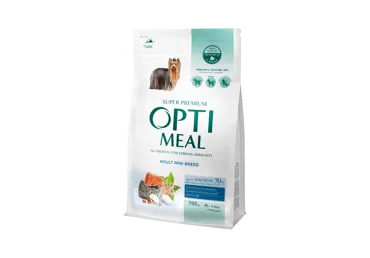 Pilnvērtīga sausā barība ar lasi suņiem OPTIMEAL 700g