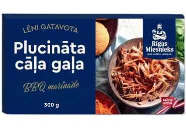 Plucināta cāļa gaļa BBQ marinādē