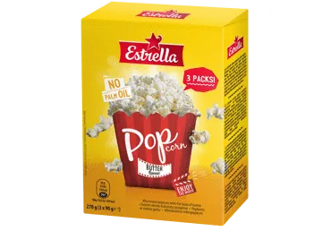 Popkorns ESTRELLA ar sviesta garšu 3x90g