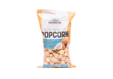 Popkorns POPHOUSE, karameļu ar kokosriekstu skaidiņām, 180g