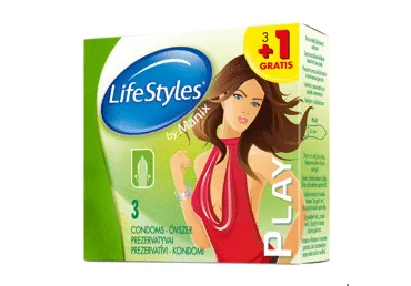 Prezervatīvi LIFESTYLES Play 3gab.+1gb