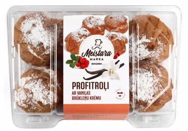 Profitroļi ar vaniļas brūkleņu krēmu MEISTARA MARKA 170g