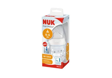 Pudele ar silikona knupīti NUK 0m+ 150ml