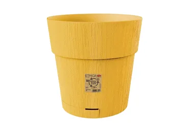 Puķu pods+paliktnis STEFANPLAST dzeltens D25x25cm