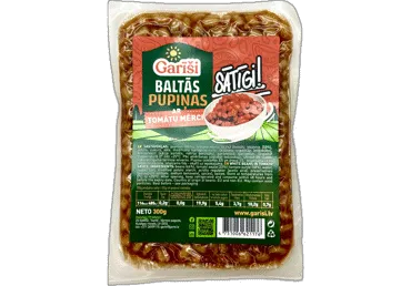 Pupiņas baltās ar tomātu mērci GARĪŠI 300g