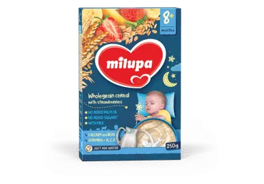 Putra MILUPA piena pilngraudu ar zemenēm 8+ 250g