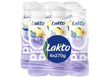 Raudzēts piena produkts LAKTO melleņu, banānu, linsēklu bez laktozes 270gx6