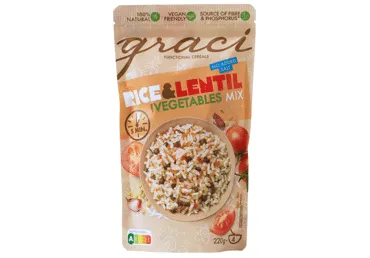 Rīsi un lēcas ar dārzeņiem GRACI 220g