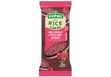 Rīsu galetes KUPIEC tumšajā šokolādē ar avenēm 64g