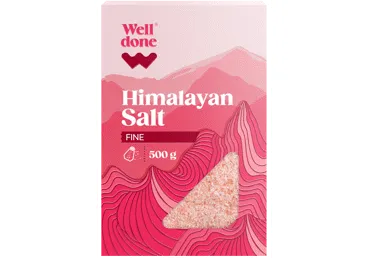 Rozā Himalaju sāls WELL DONE smalkais 500g