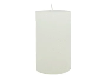 Rustik cilindrsvece balta 7x12cm