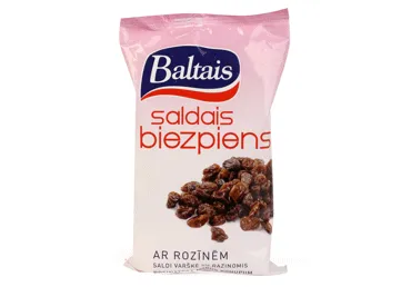 Saldais biezpiens Baltais ar rozīnēm 180g