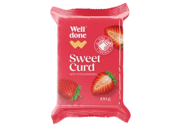 Saldais biezpiens WELL DONE zemeņu 100g