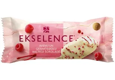 Saldējums Ekselence aveņu, baltā šokolāde uz kociņa 90ml/70g