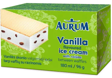 Saldējums ar rozīnēm sendvičs AURUM 96g