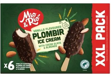 Saldējums ar vaniļas garšu kakao glazūrā MIO&RIO 6x73g