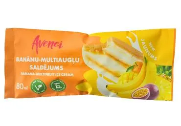 Saldējums Avenei banānu-multiaugļu 82ml/80g