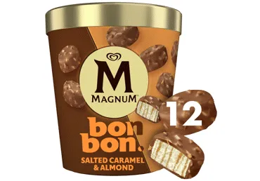 Saldējums BonBon MAGNUM sāļā karamele un mandeles 168g
