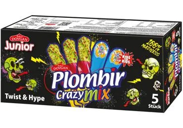 Saldējums DOVGAN Plombir Crazy Mix 5gab