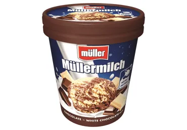 Saldējums Mulermilch šokolādes/baltās šokolādes Tube 270g/460ml