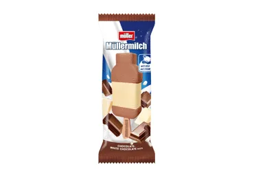 Saldējums Mullermilch šokolādes/baltās šokolādes 52g/90ml