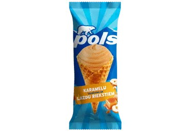 Saldējums Pols karameļu, lazdu riekstu 200ml/90g